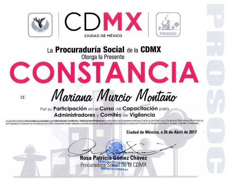 Espinosa del Rio Administraciones Certificación